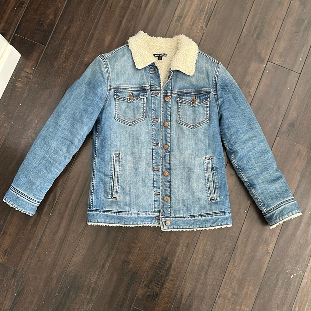 J. Crew Mercantile Sherpa Lined Denim Jacket